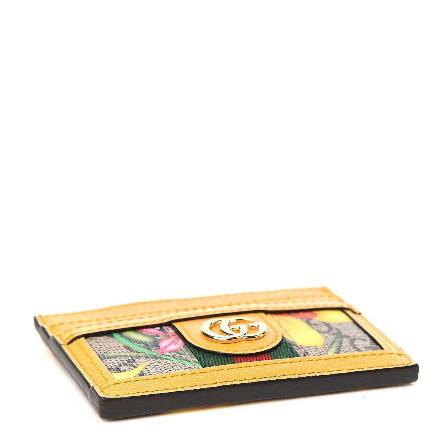 Gucci Ophidia GG Floral Card Case in Yellow