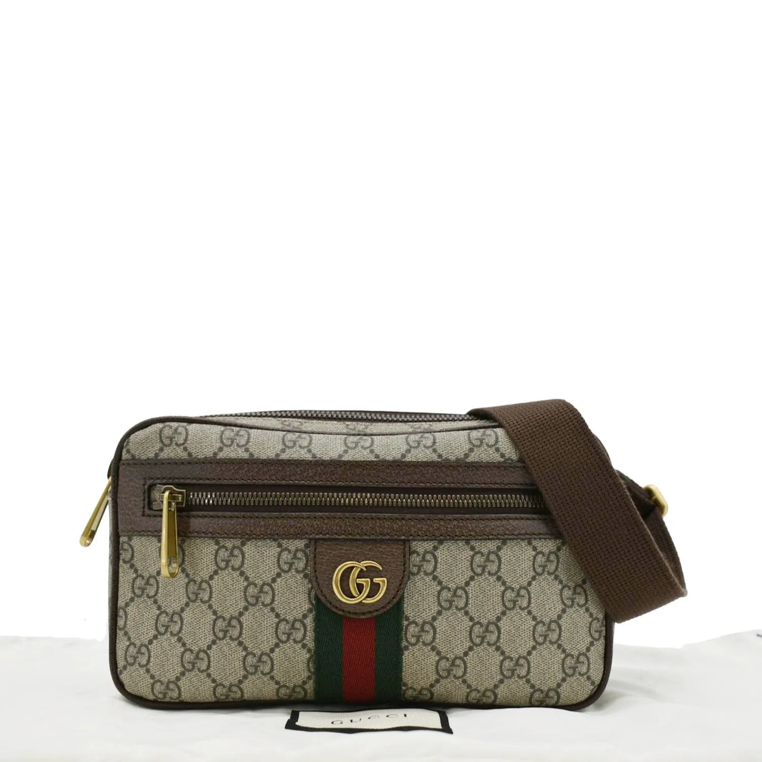 GUCCI Ophidia GG Supreme Canvas Belt Bag Beige 574796