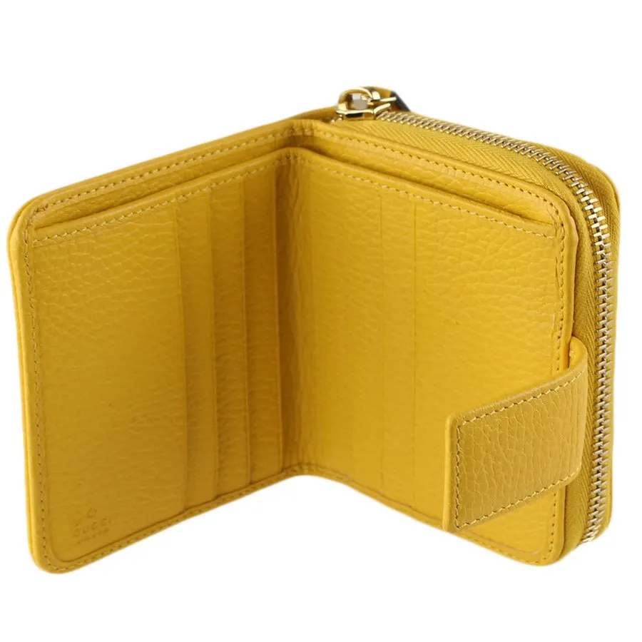 Gucci Original GG Canvas French Wallet in Beige and Buttercup Yellow