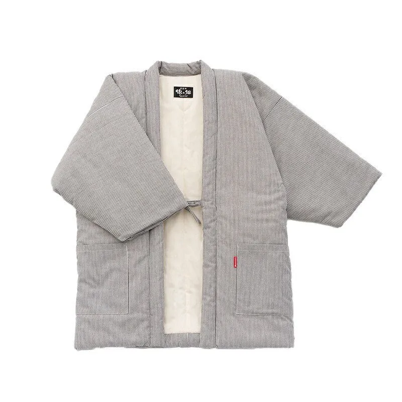 Hanten - Mens Hickory Stripe (Gray, XL)
