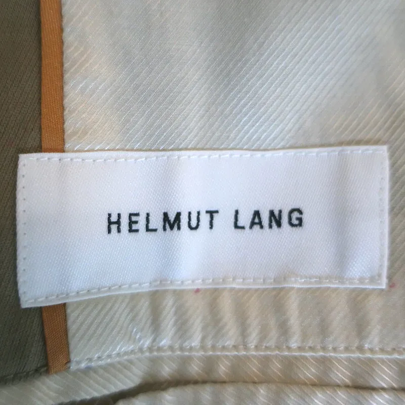 Helmut Lang Trench Coat Khaki Cotton-Linen Size Large Belted Jacket