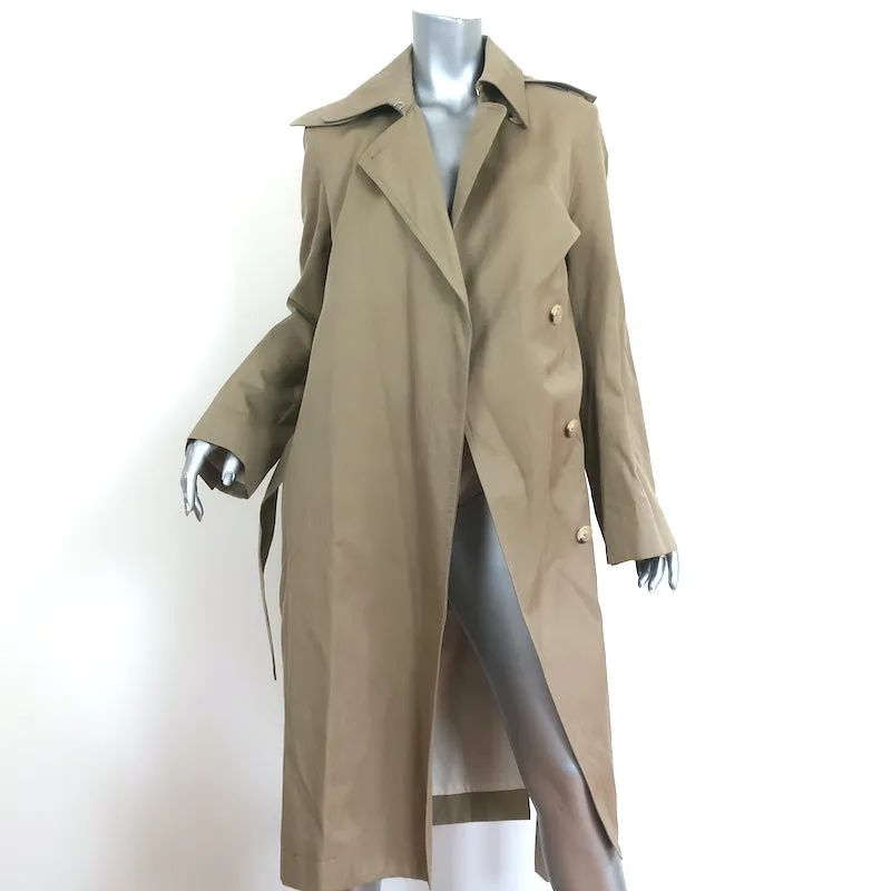 Helmut Lang Trench Coat Khaki Cotton-Linen Size Large Belted Jacket