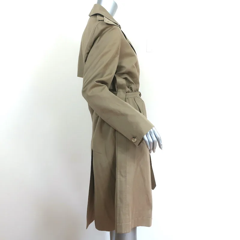 Helmut Lang Trench Coat Khaki Cotton-Linen Size Large Belted Jacket