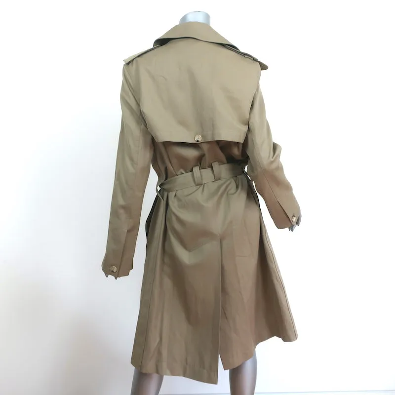 Helmut Lang Trench Coat Khaki Cotton-Linen Size Large Belted Jacket