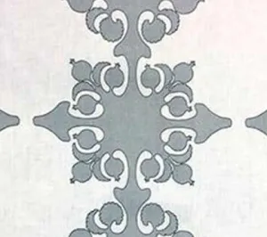 Home Couture Fabric: Argentine - Custom Silver / Charcoal on White 100% Linen
