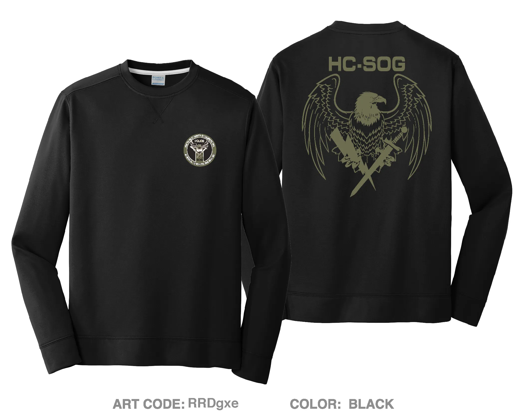 Hudson County Special Operations Group Core Men's Crewneck Performance Sweatshirt - RRDgxe