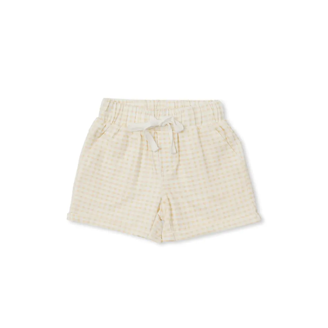 Indigo & Lellow - Cary Pocket Shorts | Beige Gingham