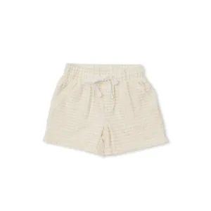 Indigo & Lellow - Cary Pocket Shorts | Beige Gingham
