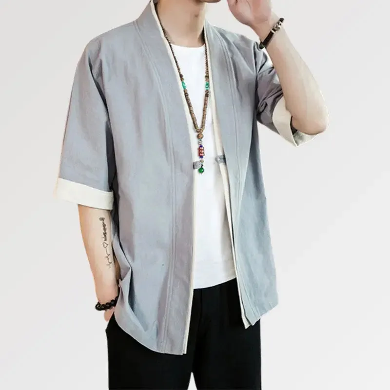 Japanese Style Jacket Mens 'Grey Hideki'