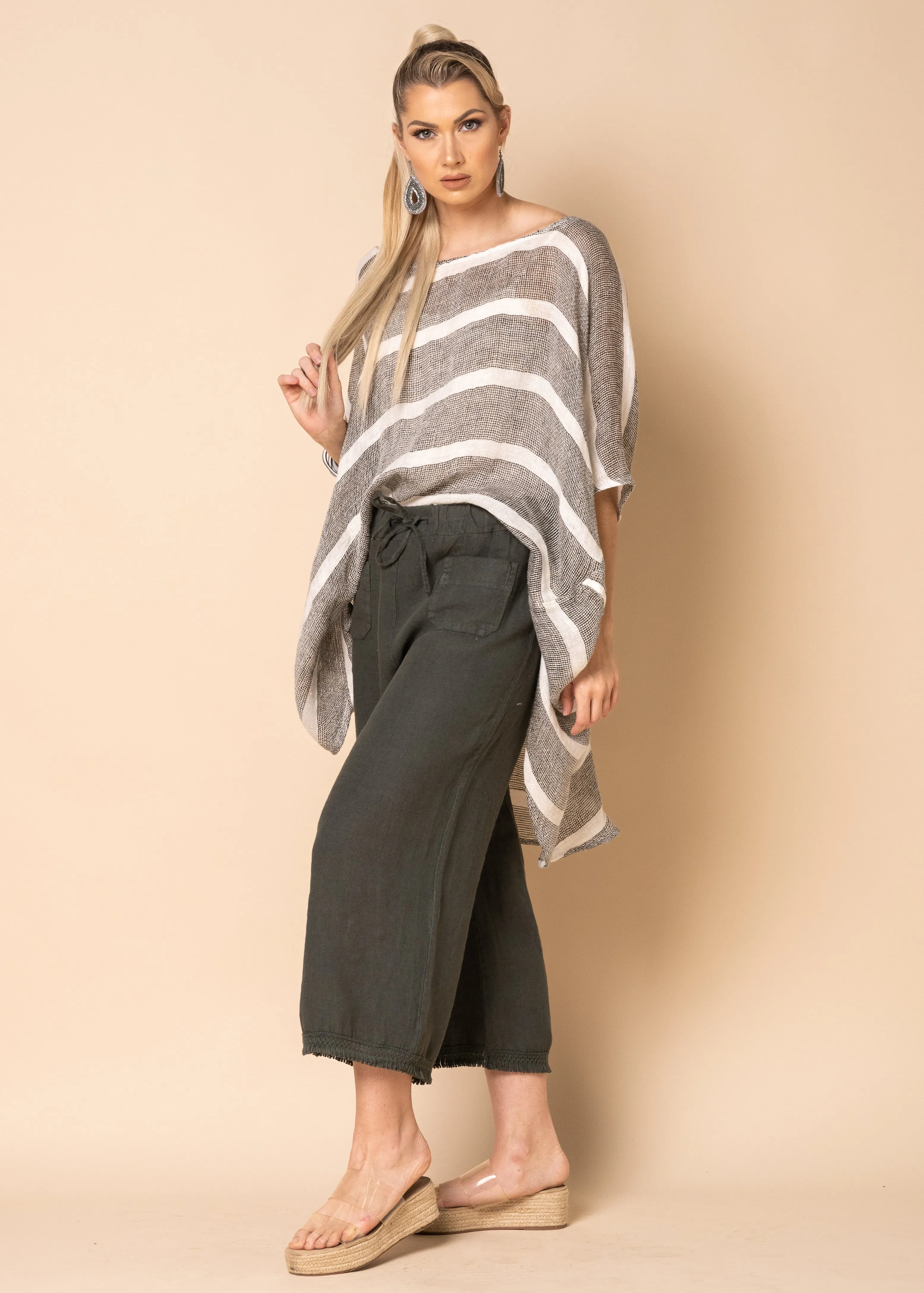 Jessi Linen Pants in Khaki
