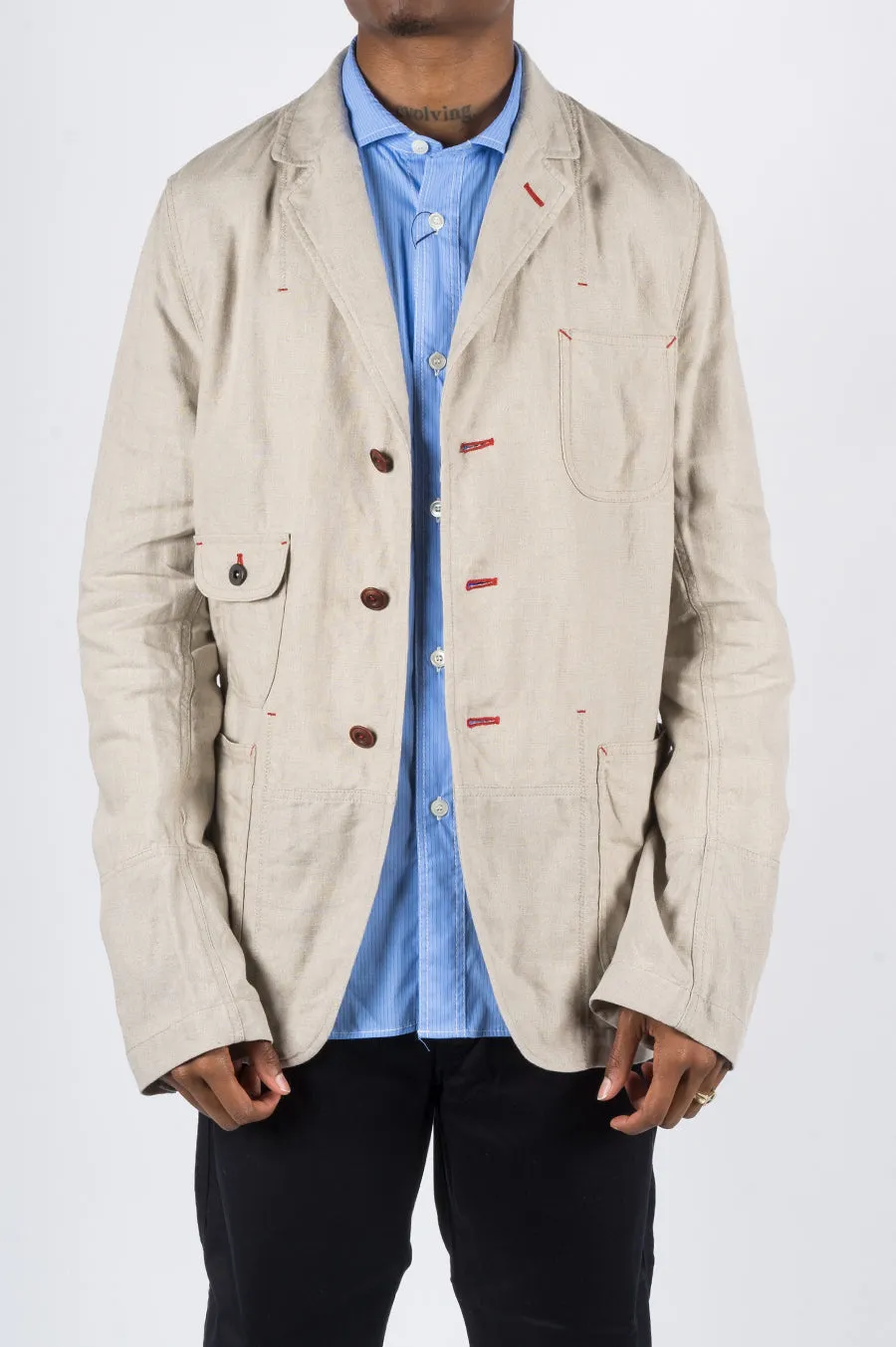 JUNYA WATANABE MAN LINEN JACKET KHAKI