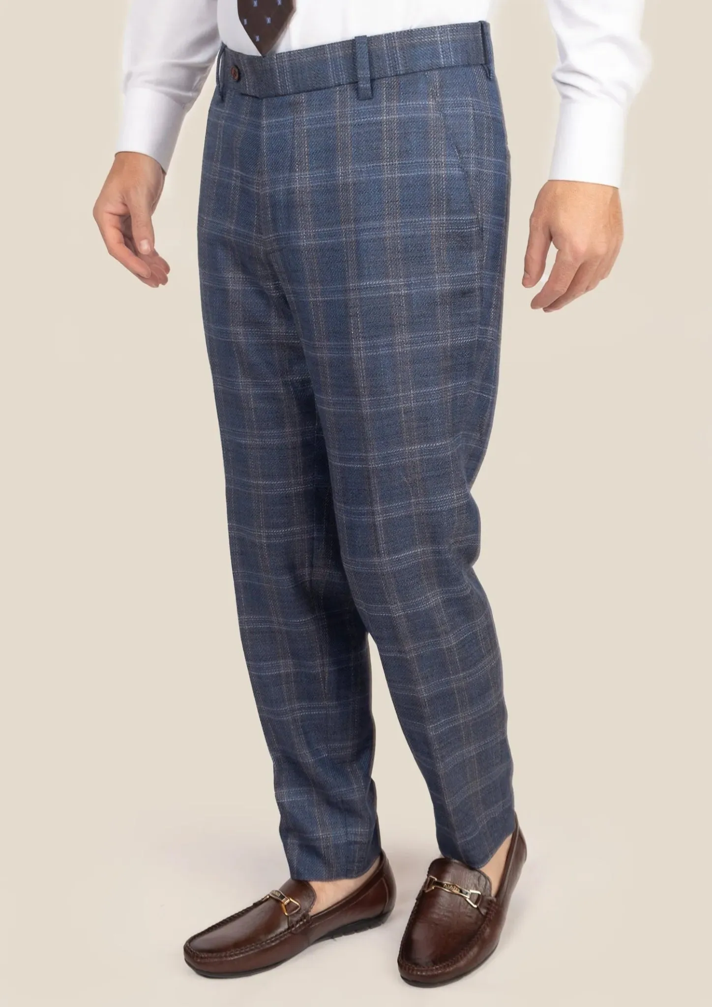 Lafayette Deep Cobalt Blue Plaid Suit