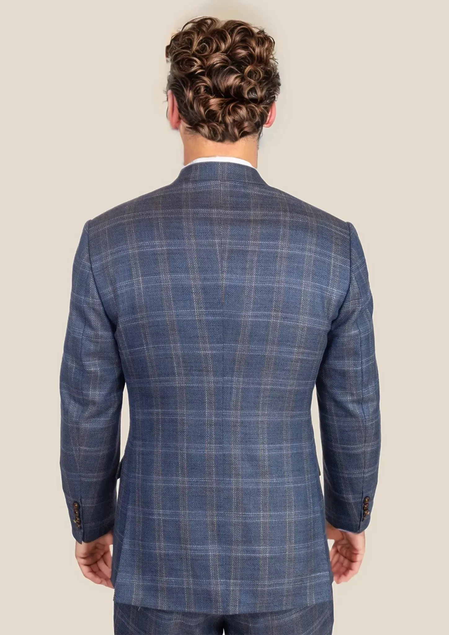 Lafayette Deep Cobalt Blue Plaid Suit