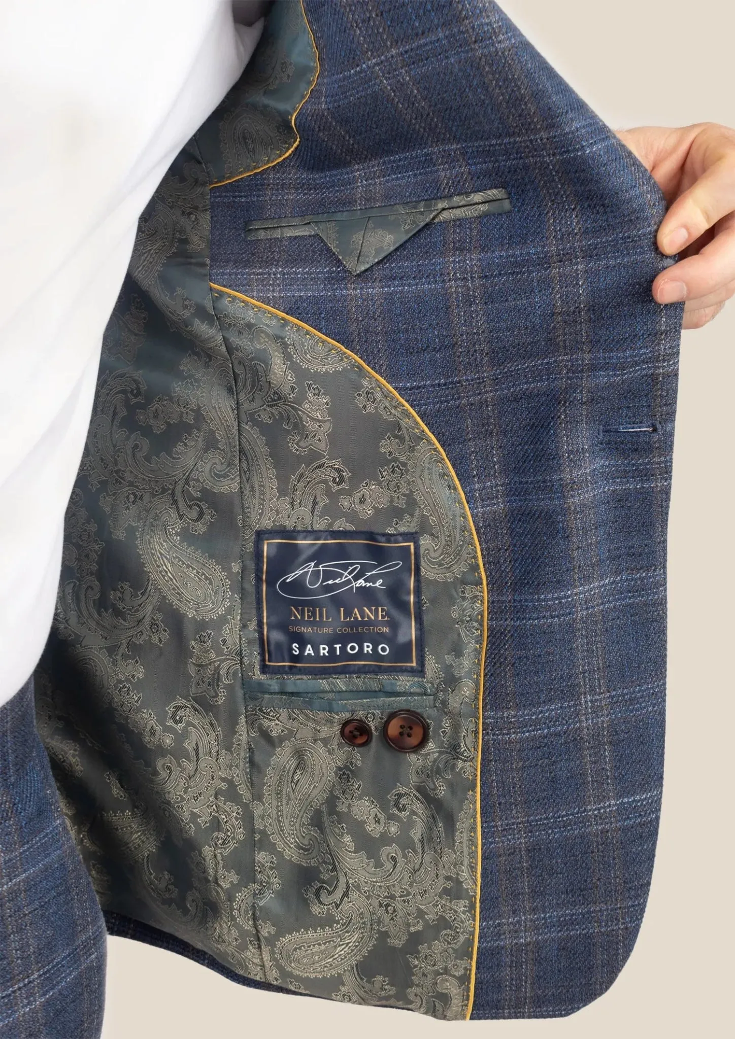 Lafayette Deep Cobalt Blue Plaid Suit