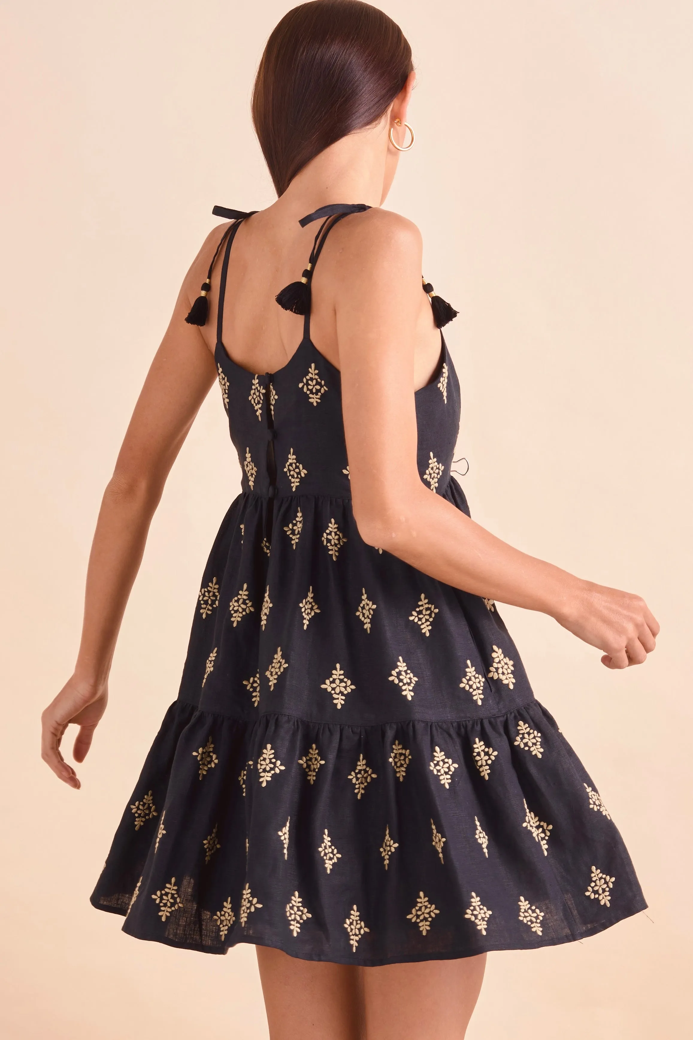 Lara Dress, Blk Khaki
