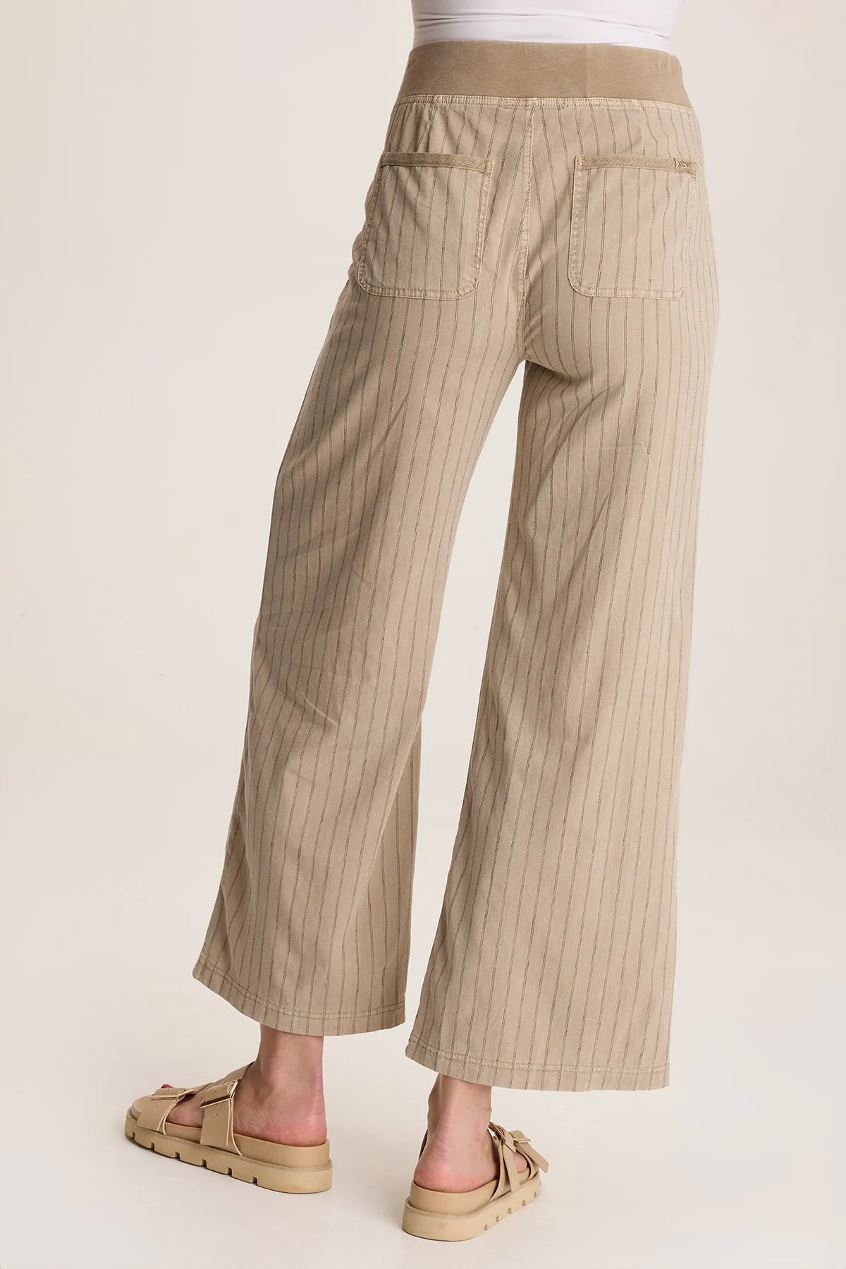 Laughlin Striped Linen Wide Leg Pant