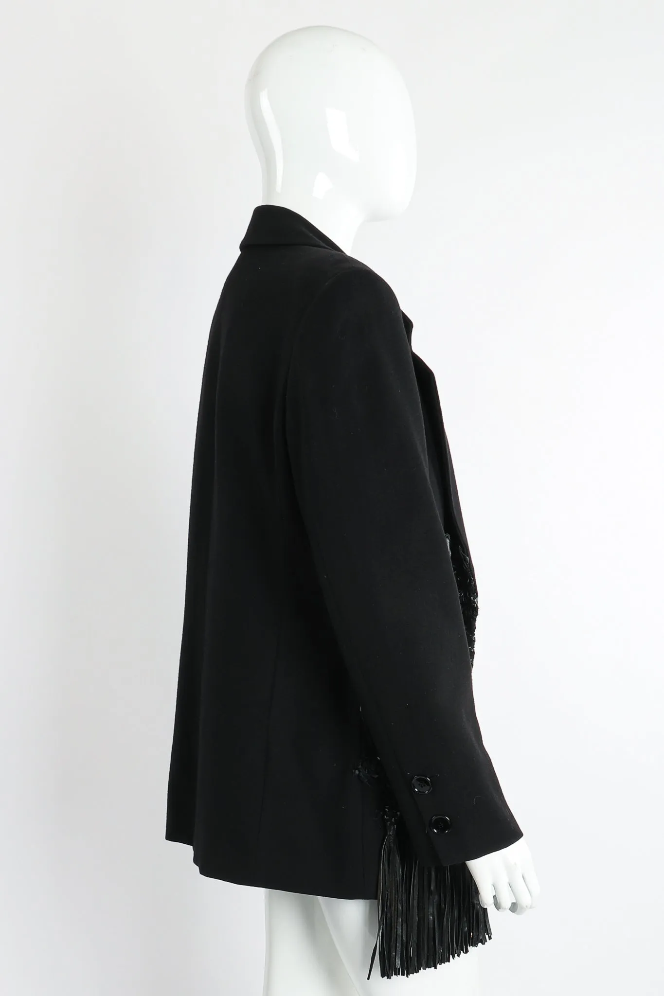 Leather Macrame Boyfriend Jacket