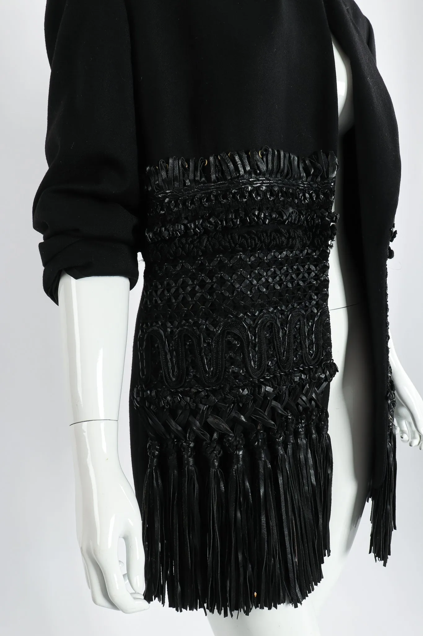 Leather Macrame Boyfriend Jacket