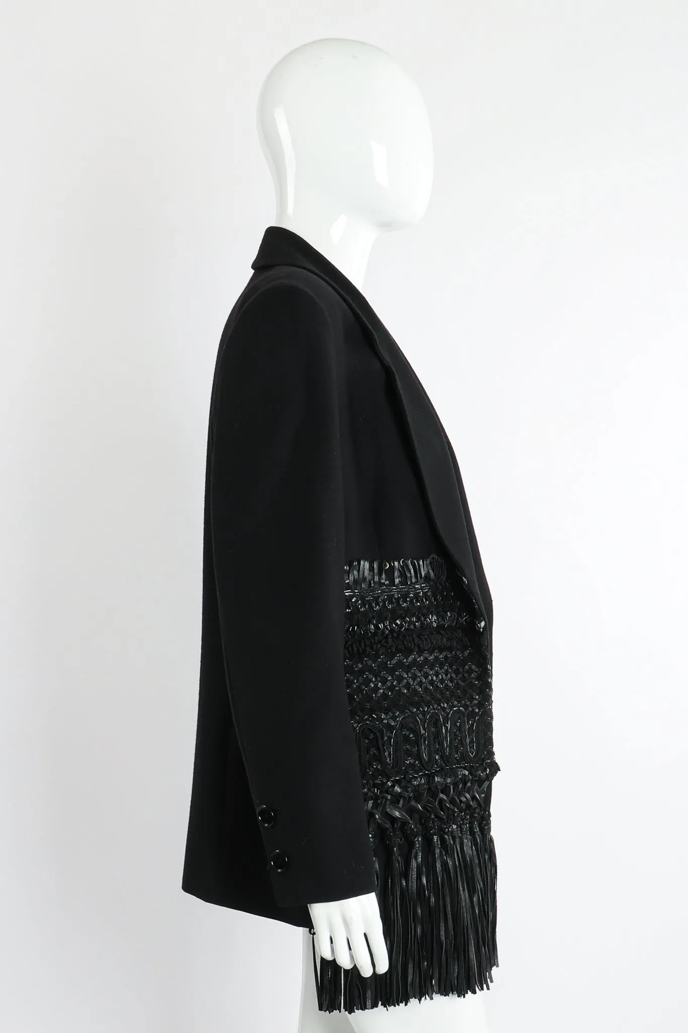 Leather Macrame Boyfriend Jacket
