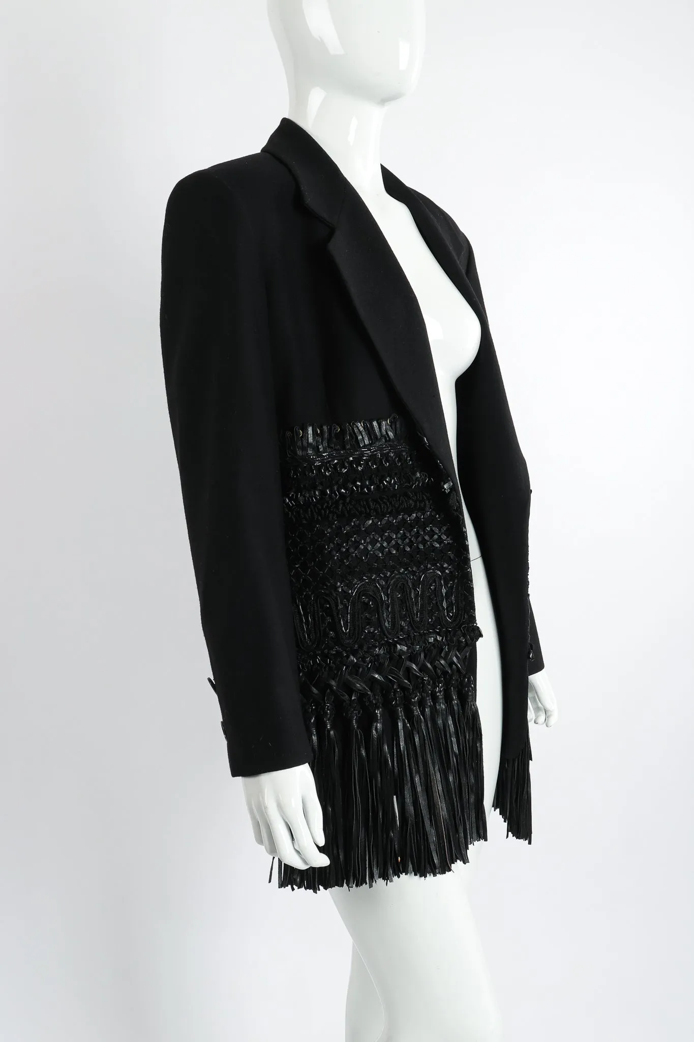 Leather Macrame Boyfriend Jacket