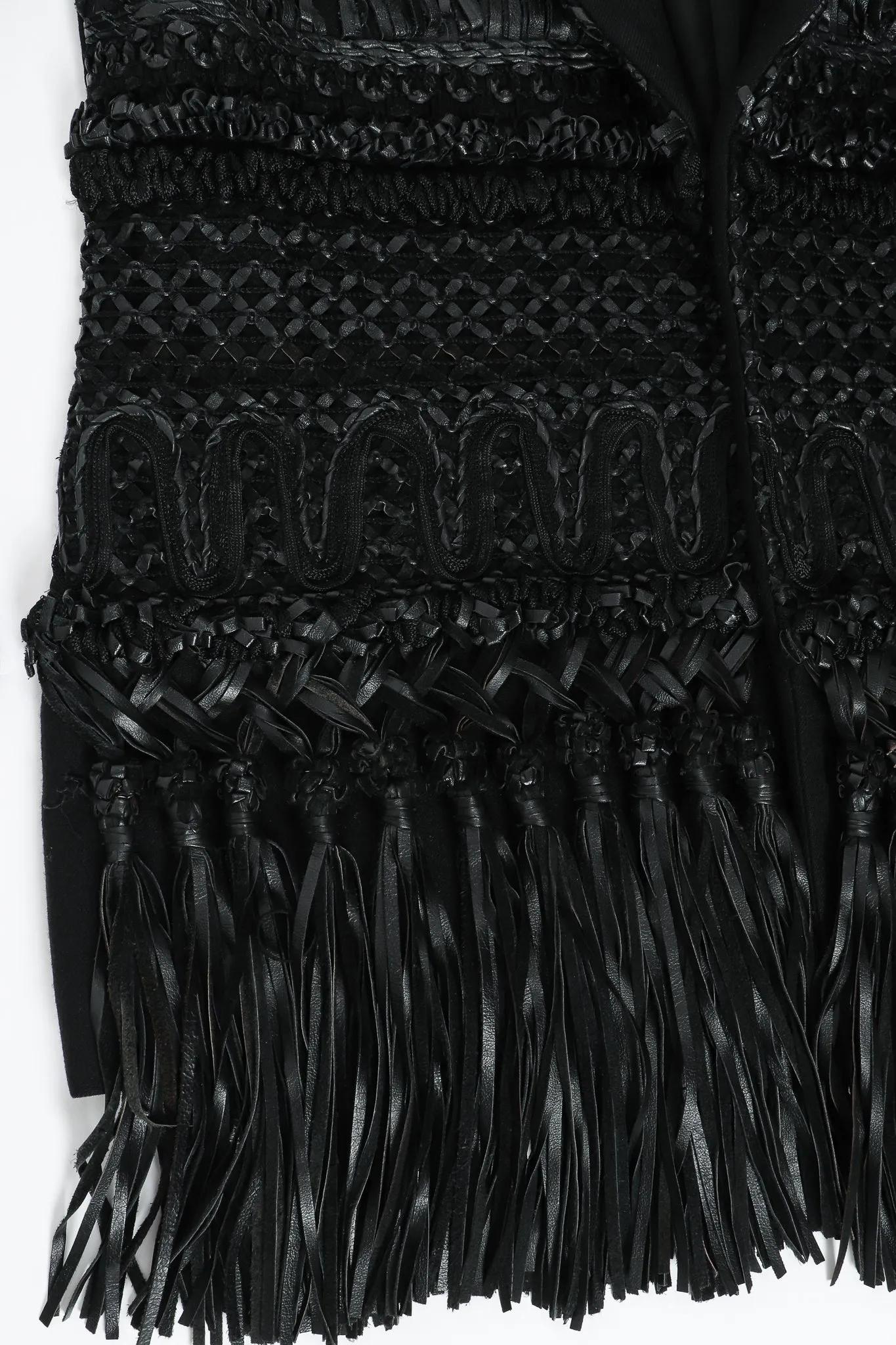 Leather Macrame Boyfriend Jacket