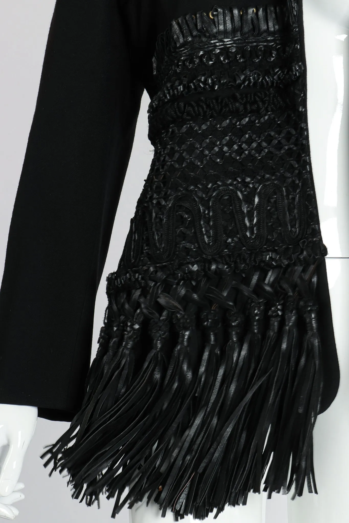 Leather Macrame Boyfriend Jacket
