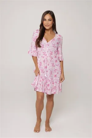 Lily Button-Down Ruffle Dress