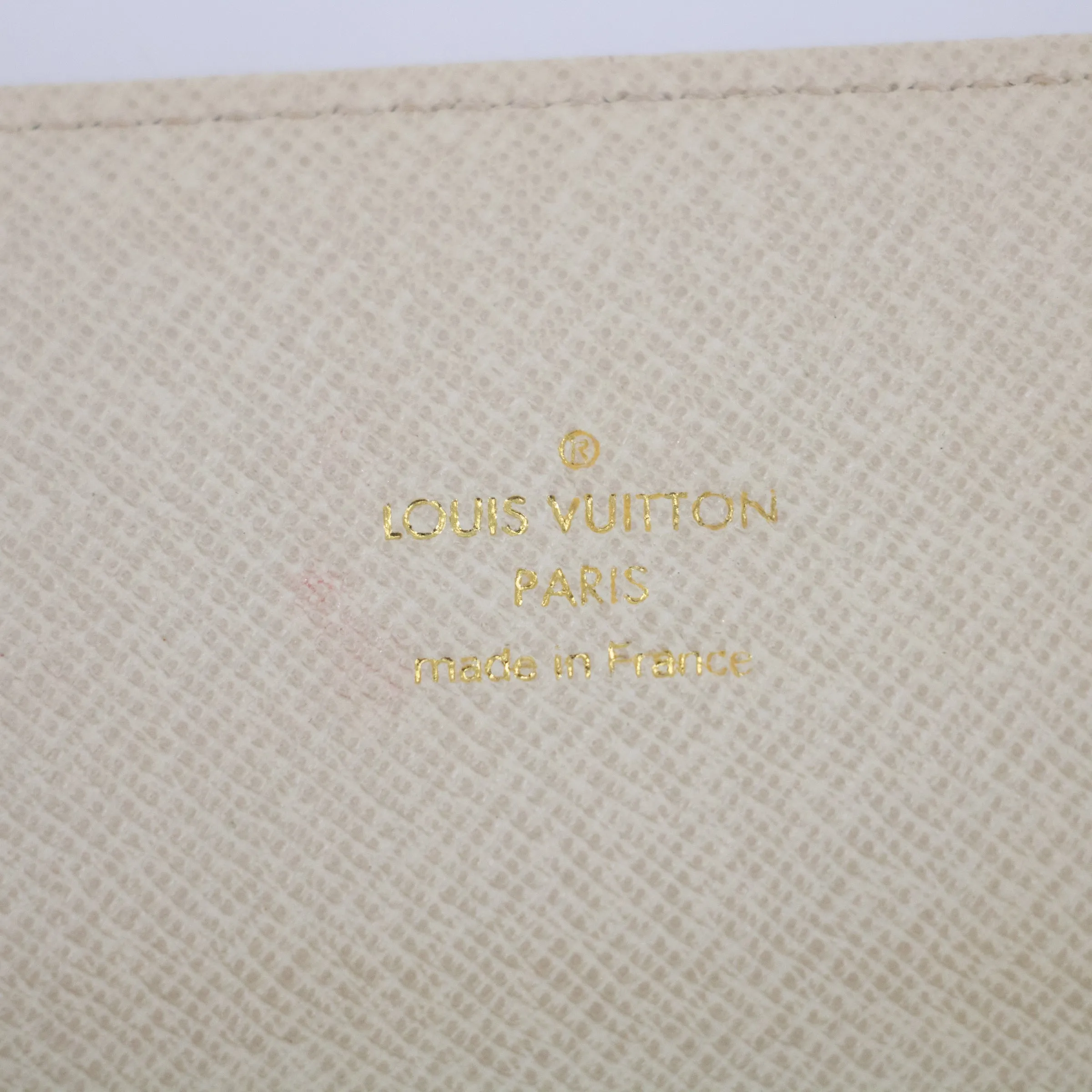 Louis Vuitton Beige Monogram Mini lin Portefeuille Sarah Wallet  #2283
