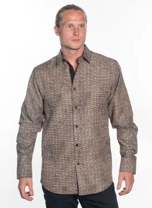 LSWG-401 MEN'S PRINTED LONG SLEEVE DRESS SHIRT