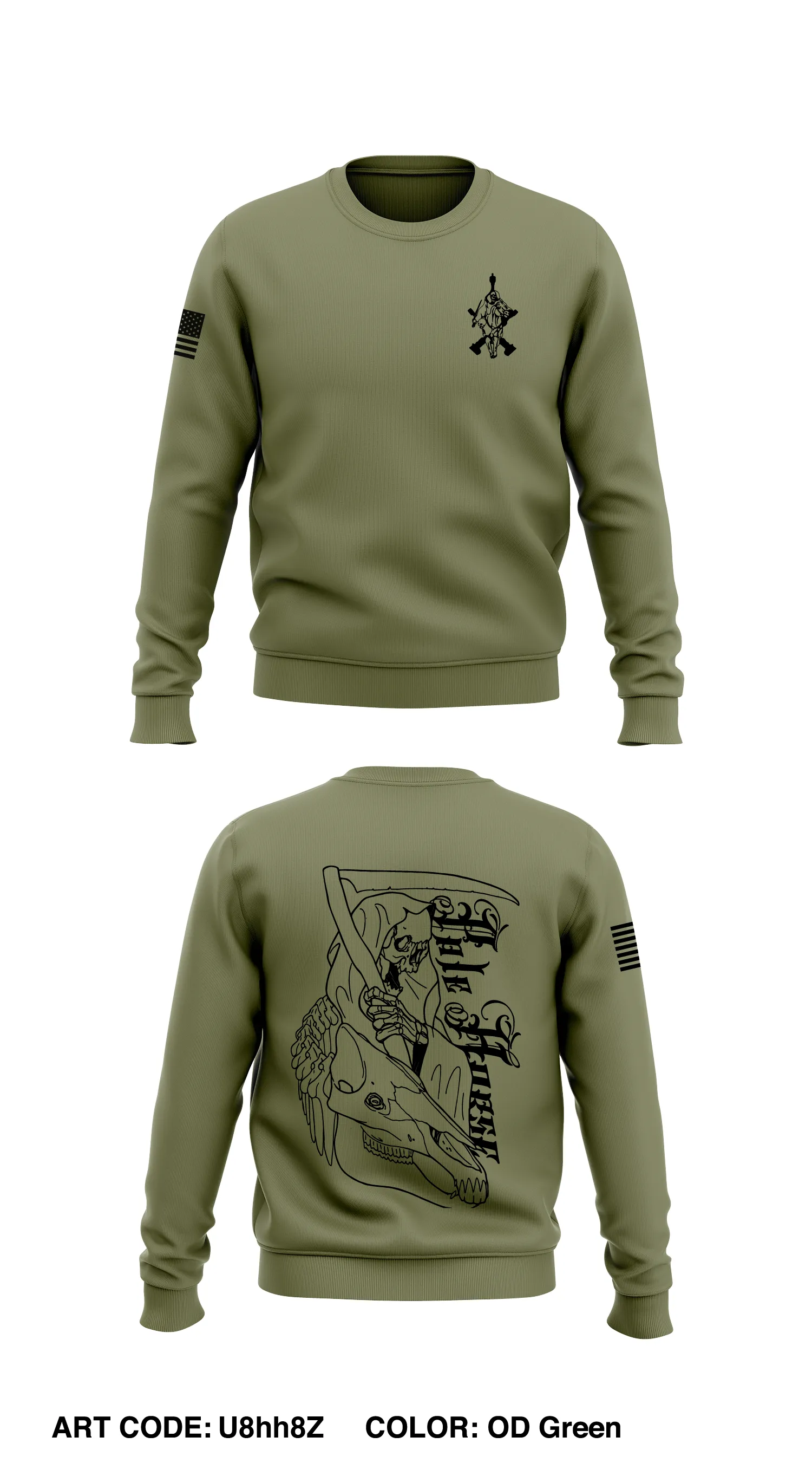 M BTRY, 3 BN, 14TH Marines STORE 1 Core Men's Crewneck Performance Sweatshirt - U8hh8Z