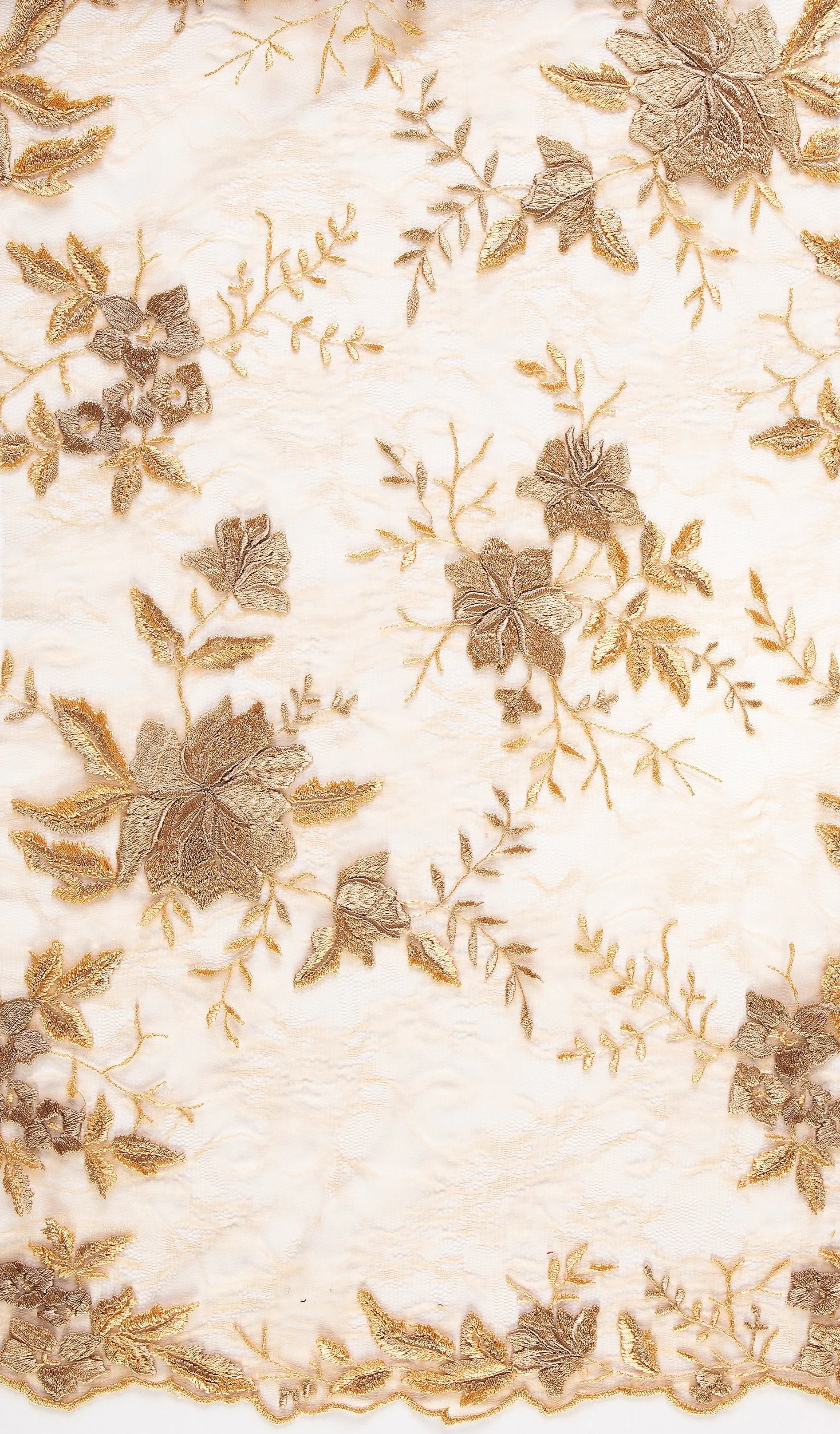Mallorca Style Floral Embroidered Lace Fabric