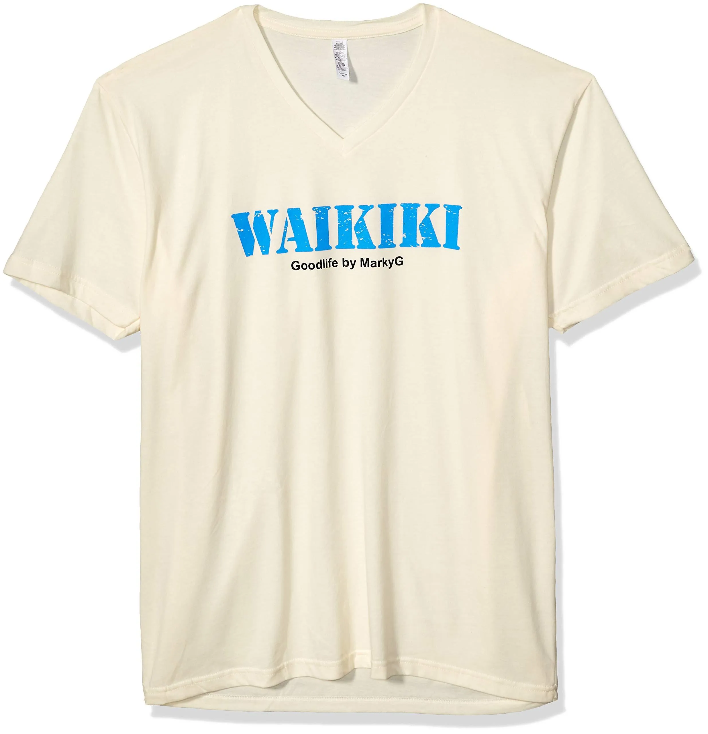 Marky G Apparel Men's Acapulco Graphic Printed Premium Tops Fitted Sueded Short Sleeve V-Neck T-Shirt