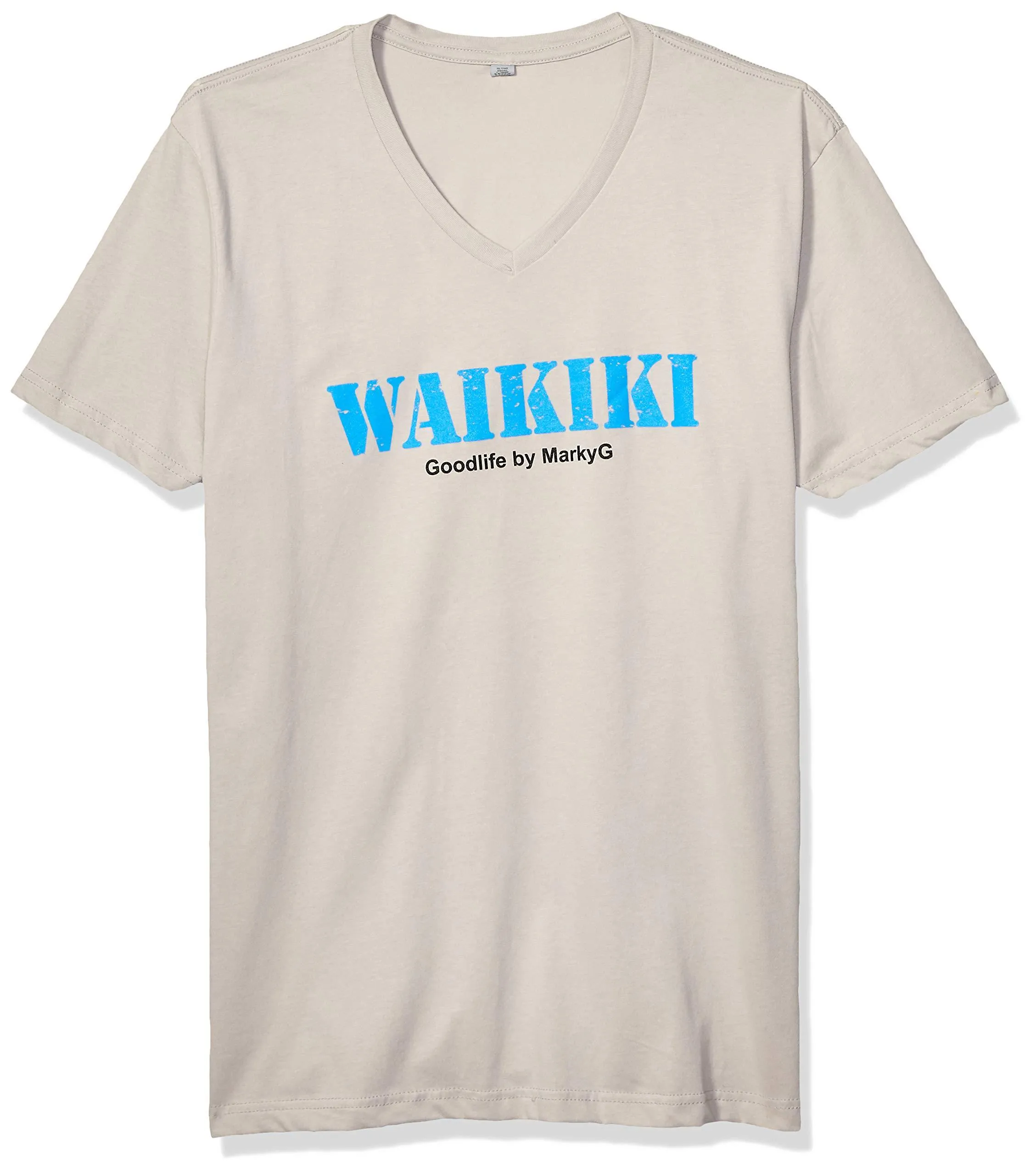 Marky G Apparel Men's Acapulco Graphic Printed Premium Tops Fitted Sueded Short Sleeve V-Neck T-Shirt