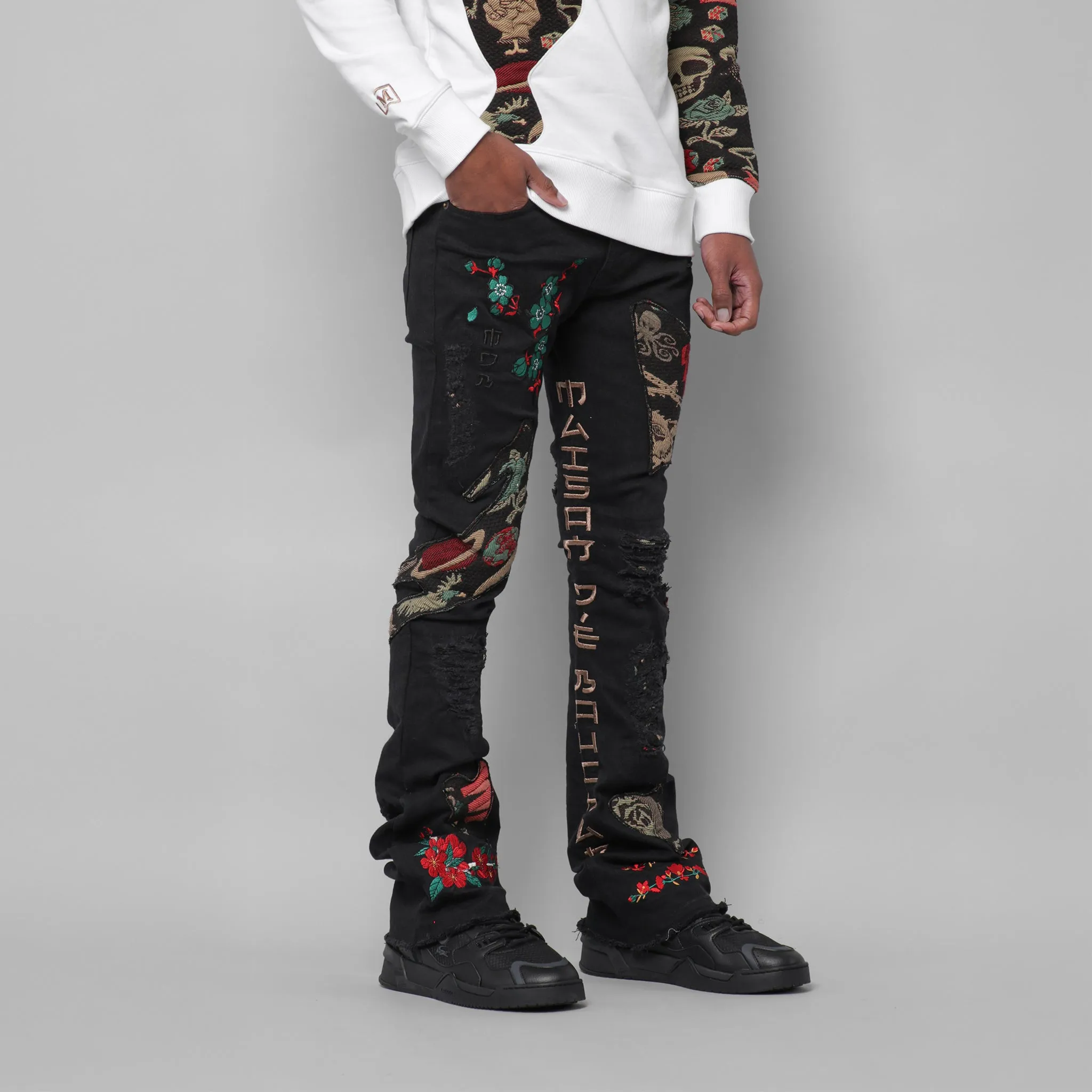 MDB Couture Men's Gallery Threads Stacked Jeans