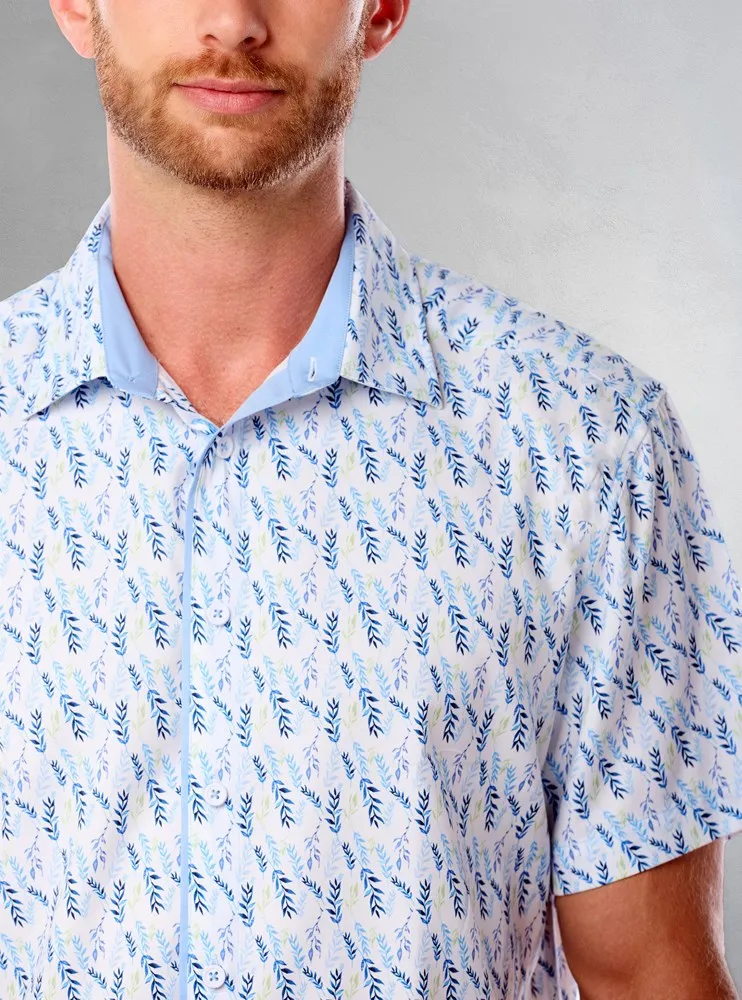 Men's casual short sleeve stretch shirt
