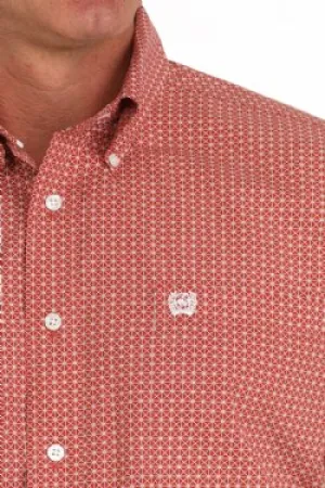 Men's Cinch Medallion Print Button-Down Western Shirt - Red