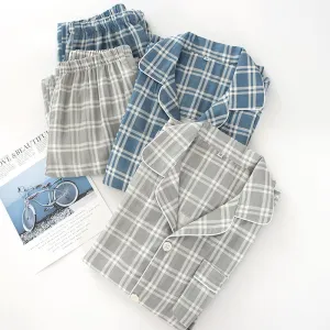 Men's Cotton Plaid Pajama Set – Soft & Breathable Loungewear