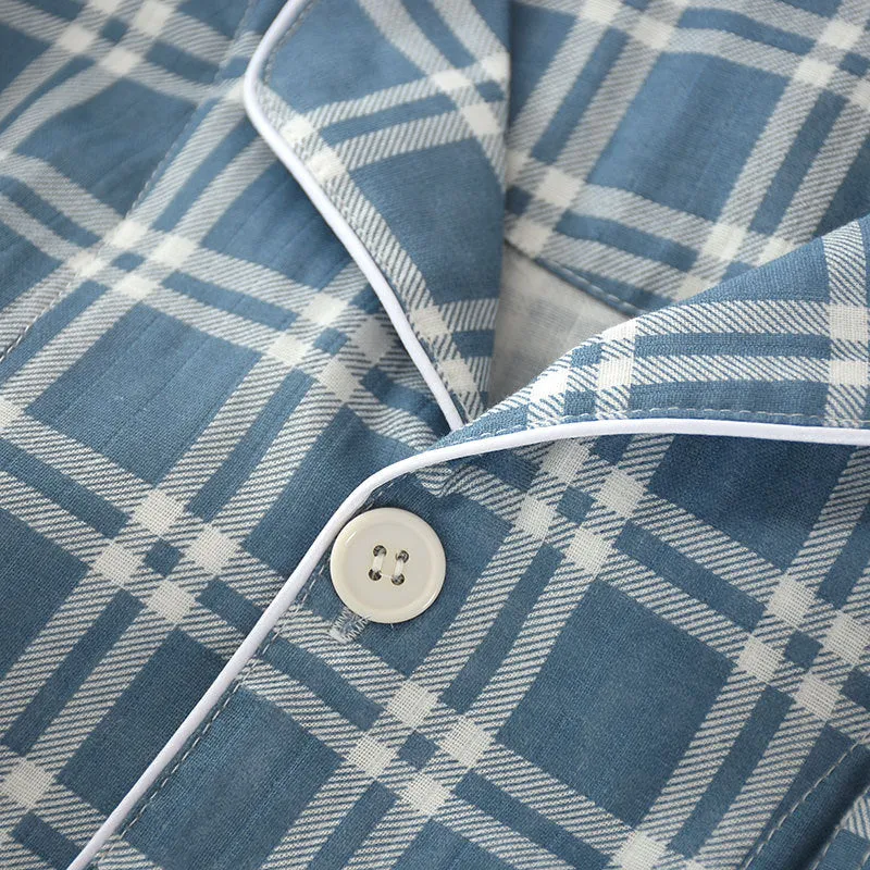 Men's Cotton Plaid Pajama Set – Soft & Breathable Loungewear