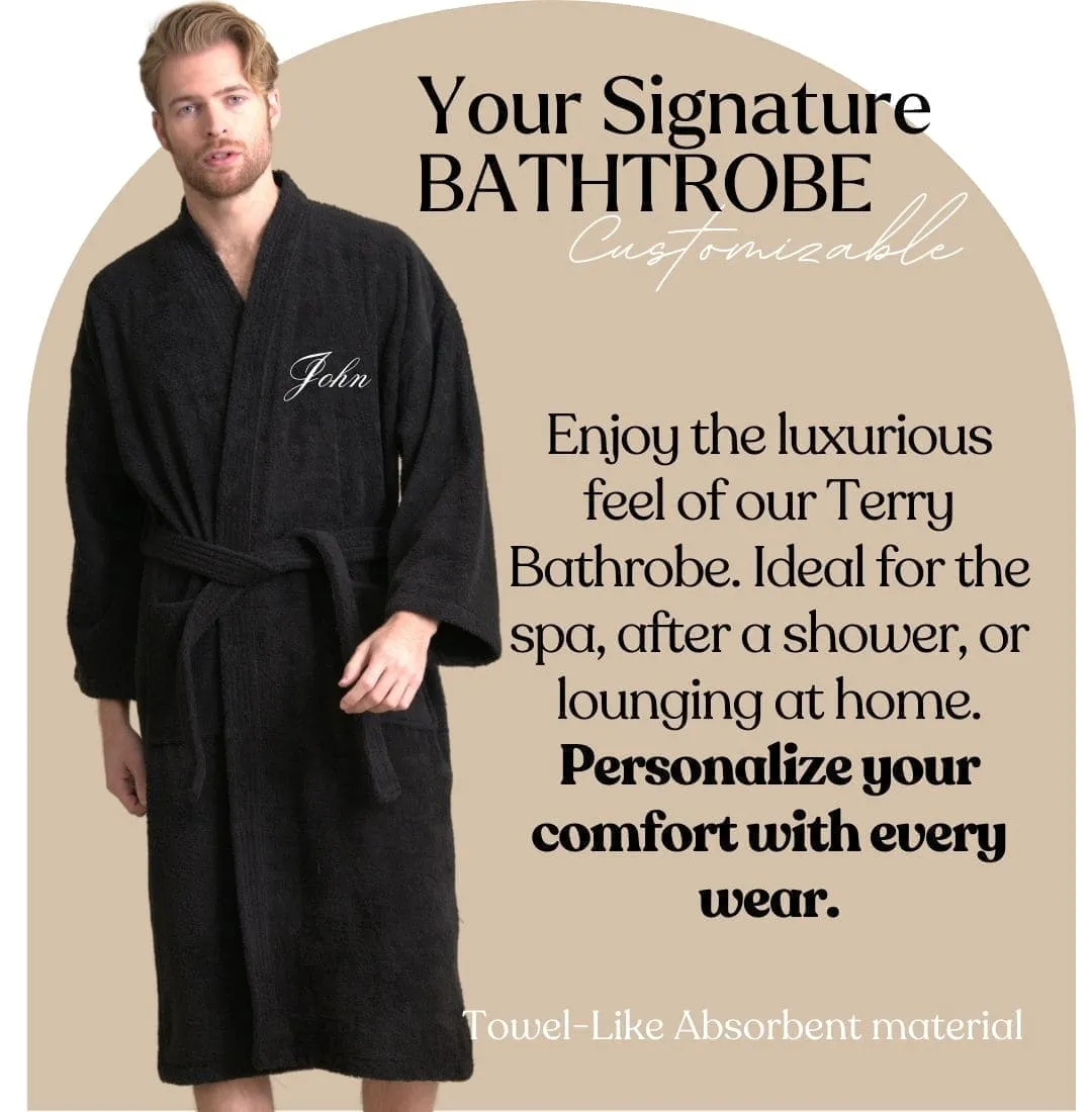 Men's Terry Cloth Bathrobe, Kimono Style, Luxury Cotton Turkish & Comfortable, (Purple)