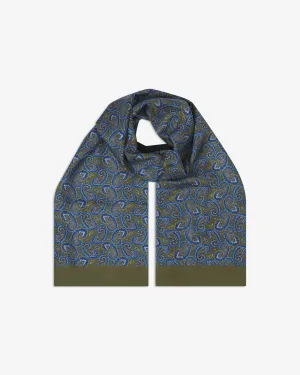 Men's Wool-Backed Silk Dress Scarf in Paisley - The Malibu