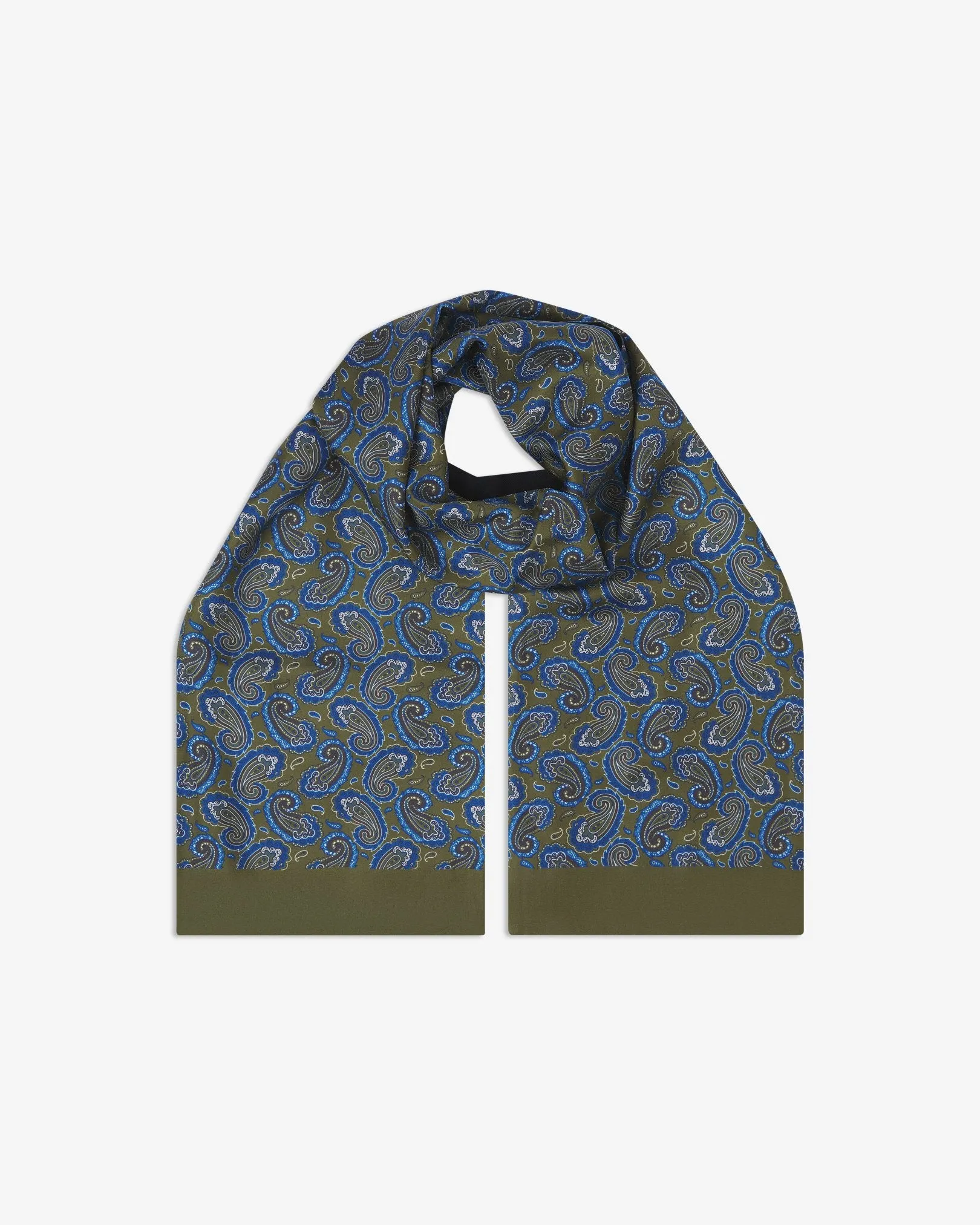 Men's Wool-Backed Silk Dress Scarf in Paisley - The Malibu