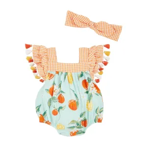 Mud Pie Citrus Tassel Bubble & Headband Set