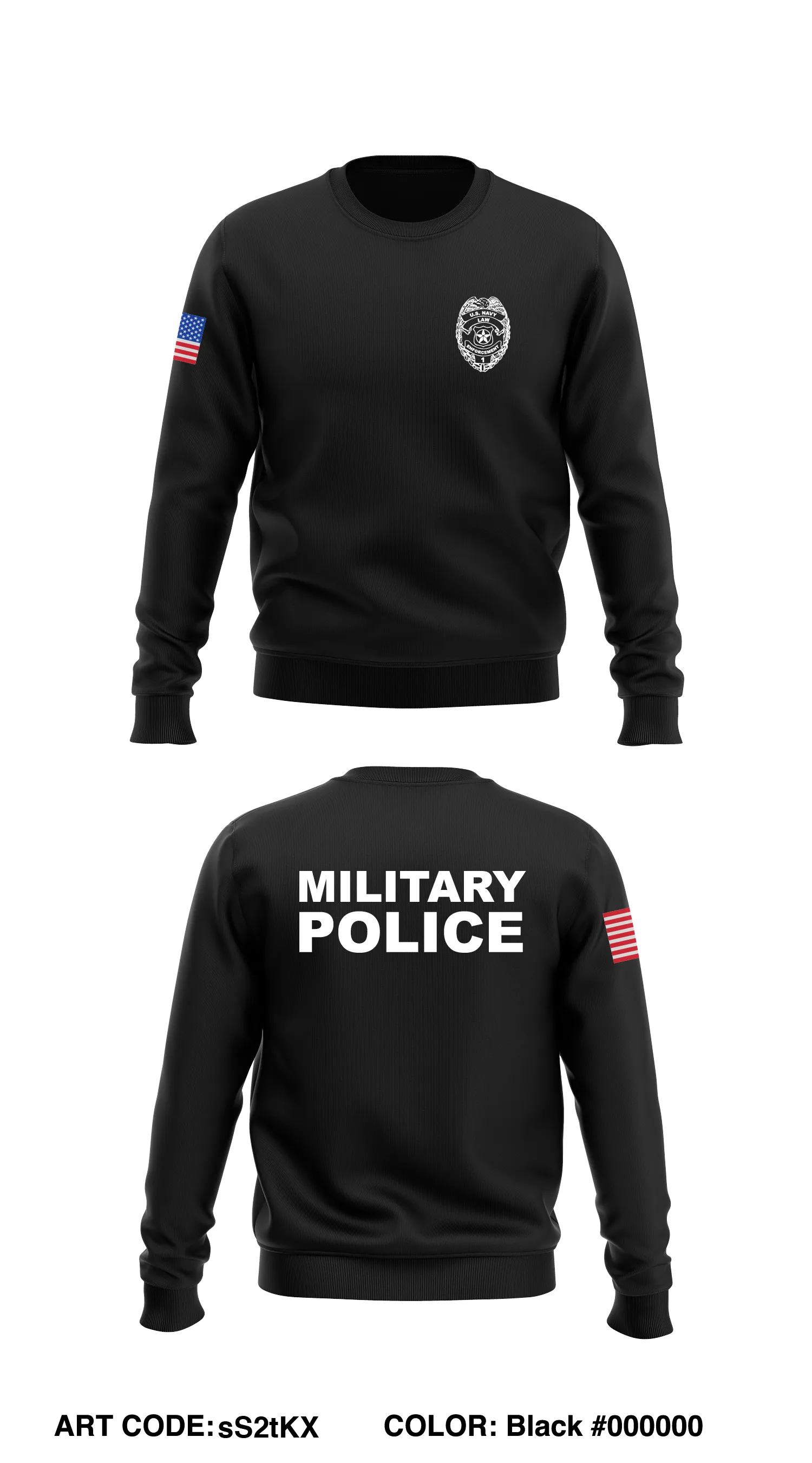NAVAL STATION NORFOLK POLICE DEPARTMENT STORE 1 Store 2 Core Men's Crewneck Performance Sweatshirt - sS2tKX