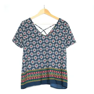 Navy Patterned Blouse (Seinna Sky)