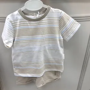 New In Pastels & Co Boys Striped Shorts Set