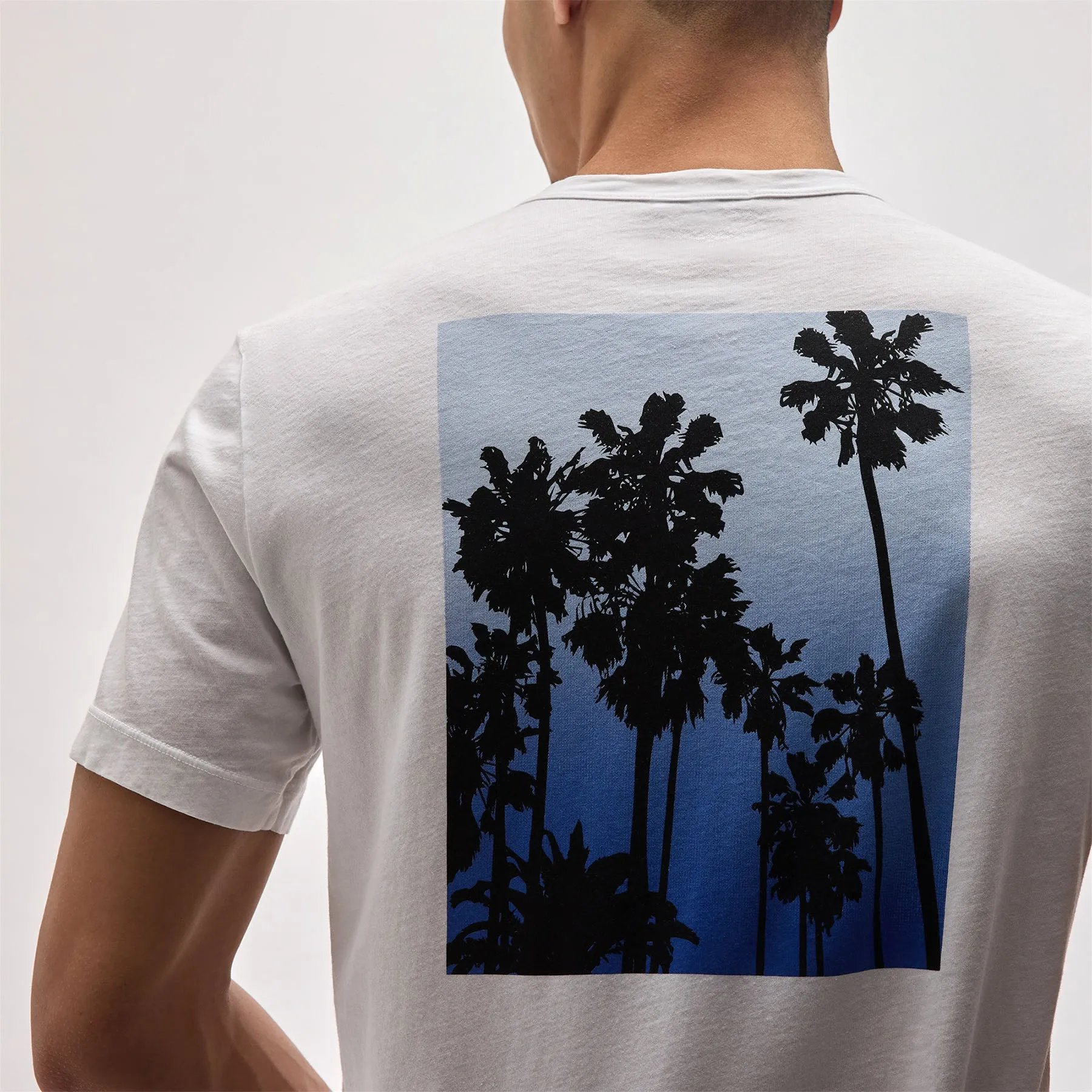 Ombrè Palms Graphic Tee - White/Blue