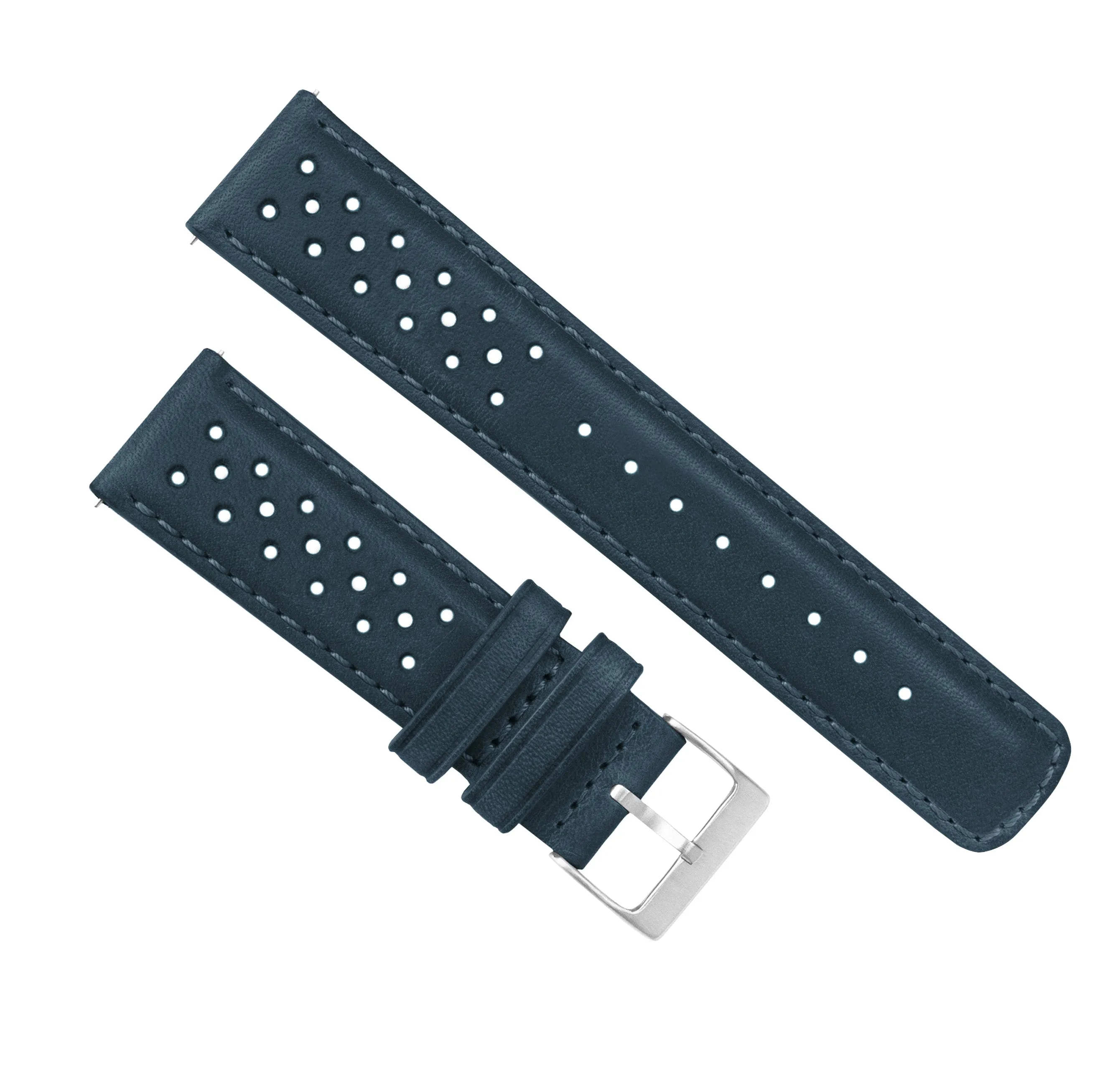 Omega Moonswatch Racing Horween Leather Navy Blue Watch Band