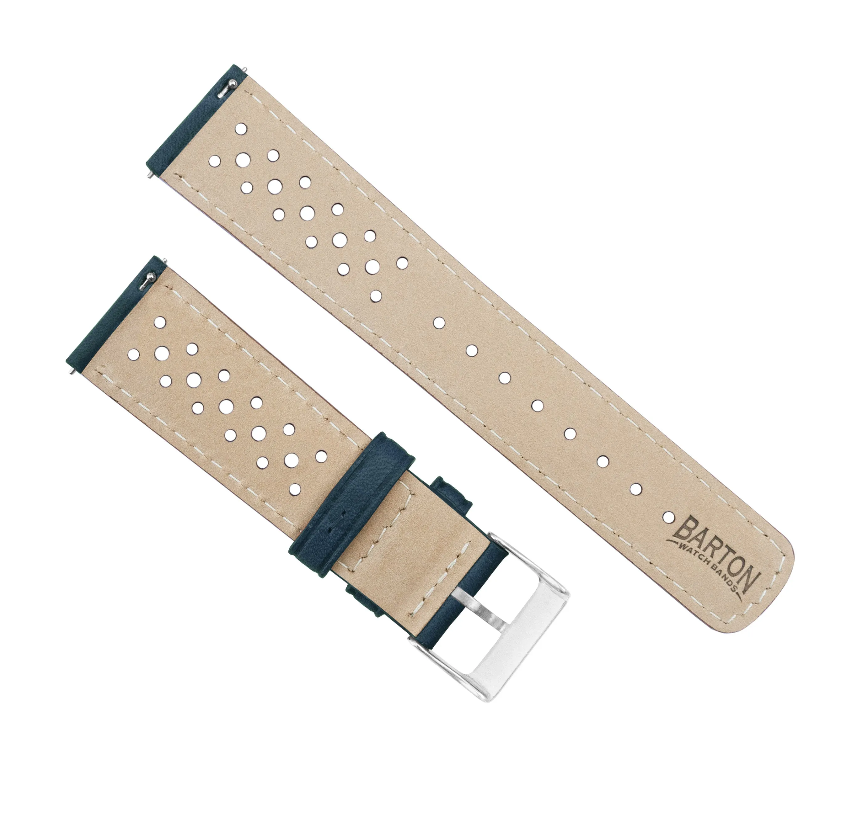 Omega Moonswatch Racing Horween Leather Navy Blue Watch Band