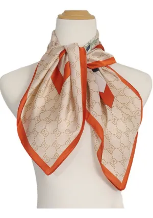 Orange and Tan Silk Scarf