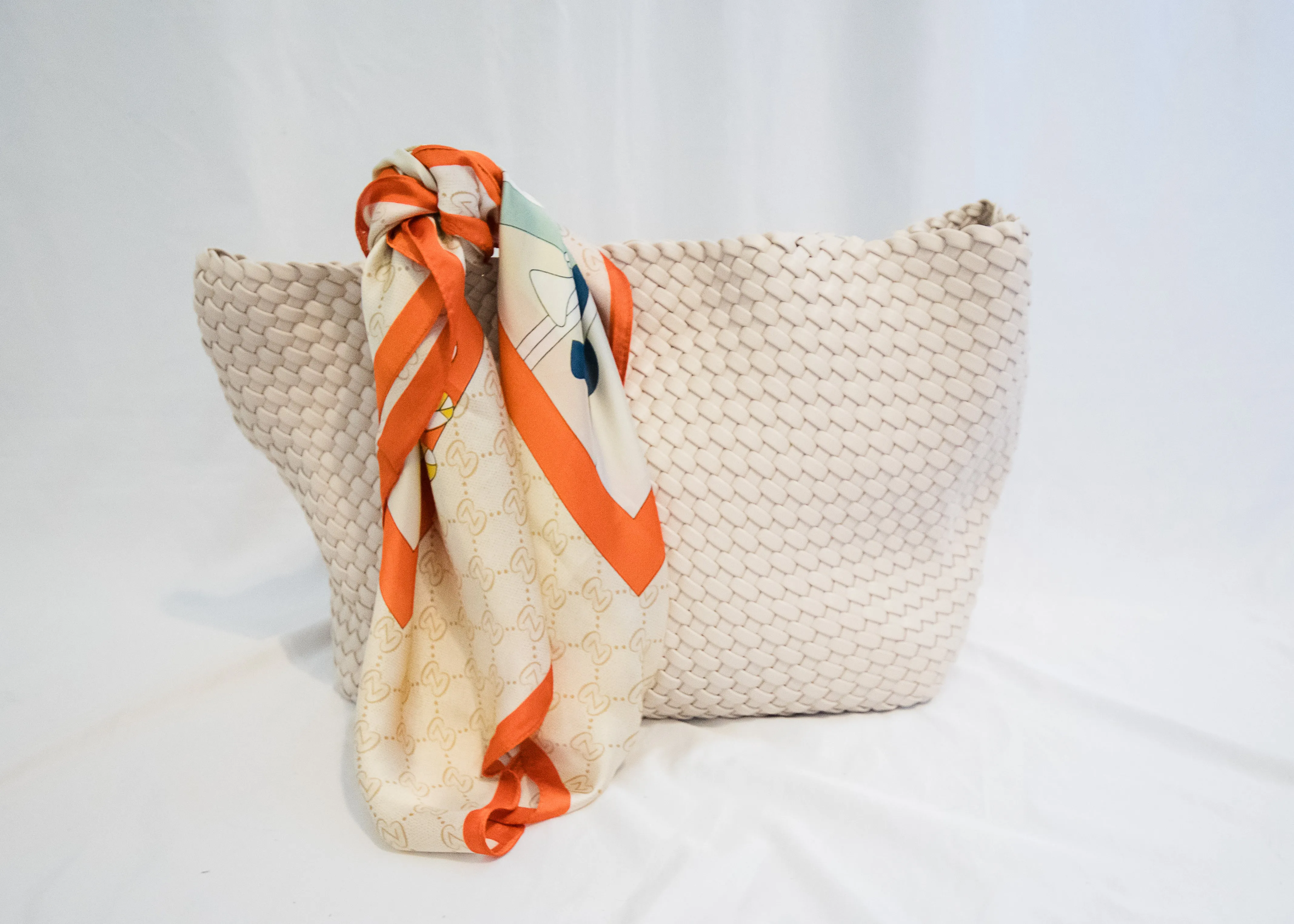 Orange and Tan Silk Scarf